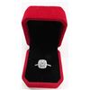 Image 1 : 2.00 CT MOISSANITE VVS LIGHT BLUE COLOR WITH 56 ROUND CUT CUBIC ZIRCONIUM SET IN HALO AND MORE ON EA