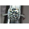 Image 2 : 2.00 CT MOISSANITE VVS LIGHT BLUE COLOR WITH 56 ROUND CUT CUBIC ZIRCONIUM SET IN HALO AND MORE ON EA