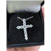 Image 2 : 1.20 CT TW MOISSANITE VVS D COLOR WITH 11 ROUND CUT MOISSANITE SET IN CROSS SHAPE PENDANT WEIGHING 1