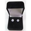 Image 1 : 2.00 CT TW GRA CERTIFIED MOISSANITE VVS D COLOR EARRINGS SET IN STERLING SILVER RETAIL VALUE $1,425.