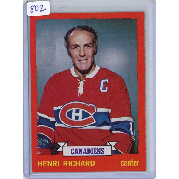 1973-74 TOOPS #87 Henri Richard