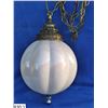 Image 1 : Retro MCM hanging pearl irridescent glass swag lamp
