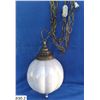 Image 2 : Retro MCM hanging pearl irridescent glass swag lamp