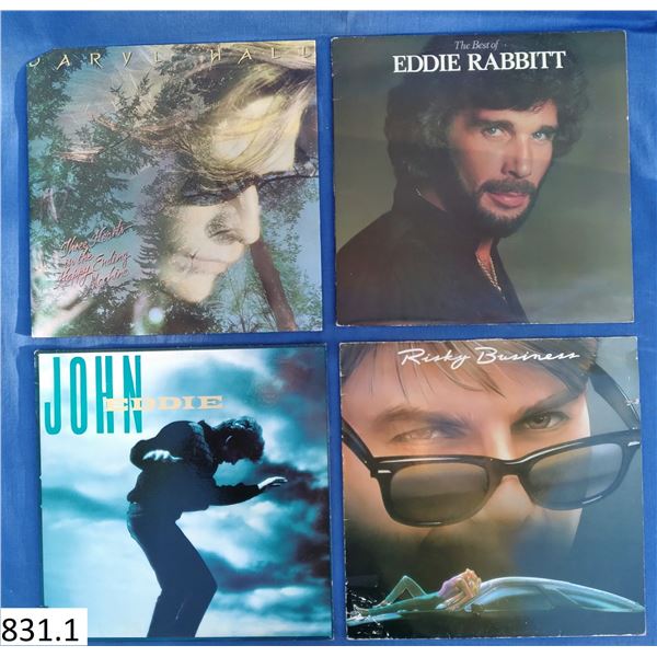 Group of 4 - 1980s LP albums, including Daryl Hall, Eddie Rabbit, John Eddie, Risky Business (Bob Se