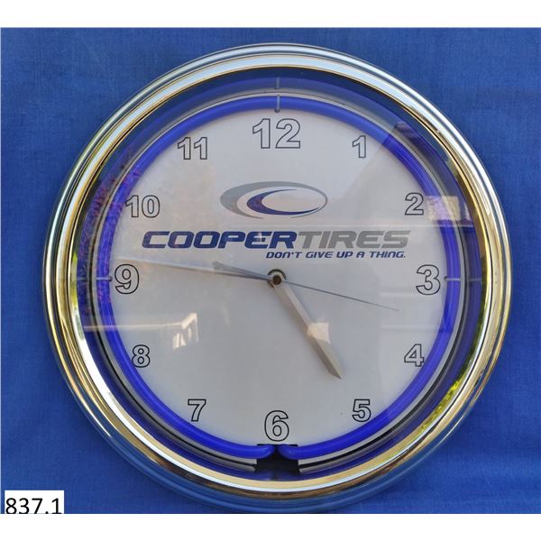 Cooper Tires advertising neon clock.  Excellent condition.