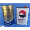 Image 2 : Texaco 1 quart oil tin, and a Whiz brake fluid tin