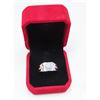 Image 1 : 1.00 CT GRA CERTIFIED MOISSANITE VVS D COLOR WITH 38 ROUND CUT CUBIC ZIRCONIUM SET IN SQUARE HALO AN