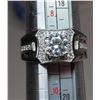 Image 2 : 1.00 CT GRA CERTIFIED MOISSANITE VVS D COLOR WITH 38 ROUND CUT CUBIC ZIRCONIUM SET IN SQUARE HALO AN