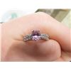 Image 1 : 925 Silver Ring w/ Pink Large Stone & Small White Stones (Size 8)