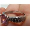 Image 2 : 925 Silver Ring w/ Pink Large Stone & Small White Stones (Size 8)