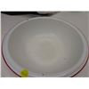 Image 2 : Vintage White Enamel Bowl w/ Red Rim