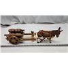 Image 1 : Wooden barrels wagon, w/ donkey and figure
