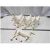 Image 1 : 4 matching white horse figurines - 1 has broken leg