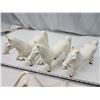 Image 3 : 4 matching white horse figurines - 1 has broken leg