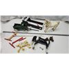 Image 1 : Assorted horse figurines, wagons and wagon parts