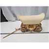 Image 4 : Large wooden wagon, w/ cloth top - 14" long x 10.5"H