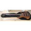Image 1 : Very nice - Solid wood electric bass guitar, 5 string - no markings - w/ carrying case