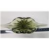 Image 2 : Green blown glass décor bowl - 16" long