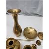 Image 4 : Brass candle holders & vases
