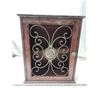 Image 1 : Small display shelf, w/ metal accented door - 14.5"W x 17"H x 6.5"D