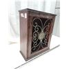 Image 2 : Small display shelf, w/ metal accented door - 14.5"W x 17"H x 6.5"D
