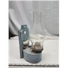Image 2 : Wall hanging tin coal oil lamp, w/ chimney