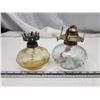 Image 1 : 2 Coal oil lamps, no chimney's - 1 is smoke colored