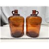 Image 1 : 2 Large brown win bottles - grape pattern