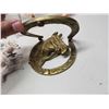 Image 5 : Collection of horse items - brass door knocker, toys, spurs, etc.