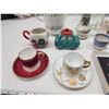 Image 3 : Large bundle of décor items - platters, cream n sugar dishes, tea cups, teapot n cup, etc.