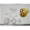 Image 2 : Crystal glass cream and sugar dishes  & blown glass pitcher