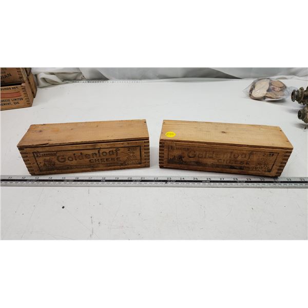 2 Vintage cheese crates - goldloaf, w/ lids