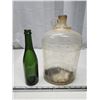 Image 2 : Clear glass wine jug & green bottle