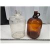 Image 1 : Clear wine jug & brown wine jug