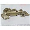 Vintage platinum silver race car clock (4