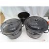 Image 1 : Vintage large round black enamel canning pots