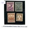 Image 1 : 4 Newfoundland Stamps Mint Never Used