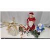 Image 1 : Assorted Christmas décor - light up musical clock, Mrs Claus, Snowmen, Light up angel, etc.