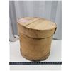 Image 1 : Large round wood crate - 15"H x 17" across