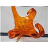 Image 3 : Bright orange "Chalet" blown glass decorative bowl - 14"H x 10"across
