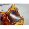 Image 5 : Amber blown glass decorative bowl - 18"across