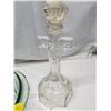 Image 2 : Assorted glass dishwares - decanter, bowl, Jesus candle holder, etc.