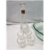 Image 4 : Assorted glass dishwares - decanter, bowl, Jesus candle holder, etc.