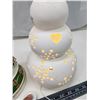 Image 2 : 2 Christmas decorative items - Musical bear bell tower - works & light up snowman