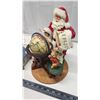 Image 3 : 2 Light up christmas buildings & Santa figurine
