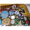 Image 4 : Vintage suitcase, filled w/ pin buttons
