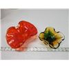 Image 2 : 2 Colored blown glass décor bowls