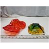 Image 3 : 2 Colored blown glass décor bowls