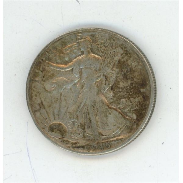 1945 USA "Walking Liberty" silver 50 cent coin