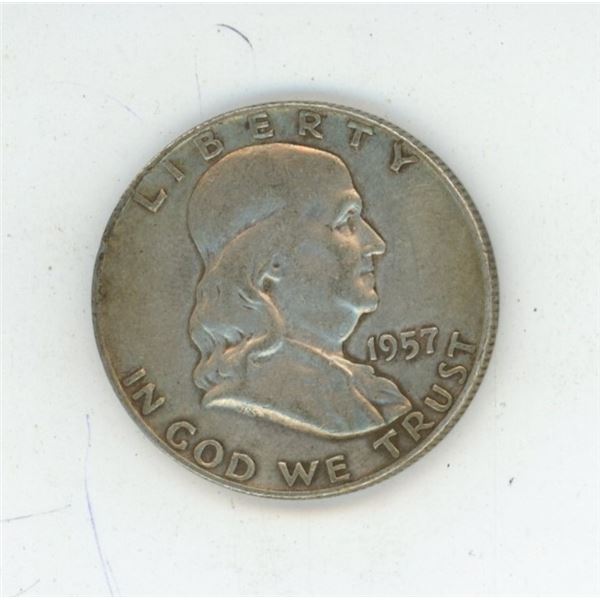 1957 USA Franklin silver 50 cent coin